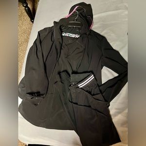 3 pc heart and soul black scrub set